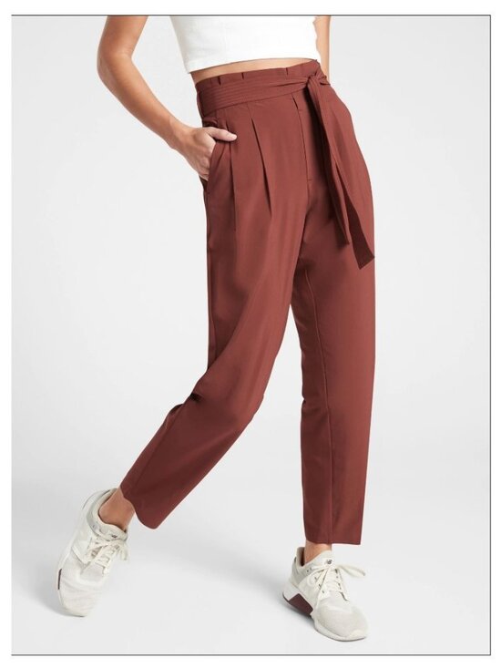 Athleta Pants - Athleta Skyline ll Paper Bag Waist Pants Cognac Brown Women's 6